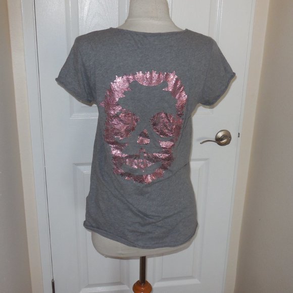 Zadig & Voltaire Tops - Zadig & Voltaire Tunisien L Pink Skull Tank Top Tee